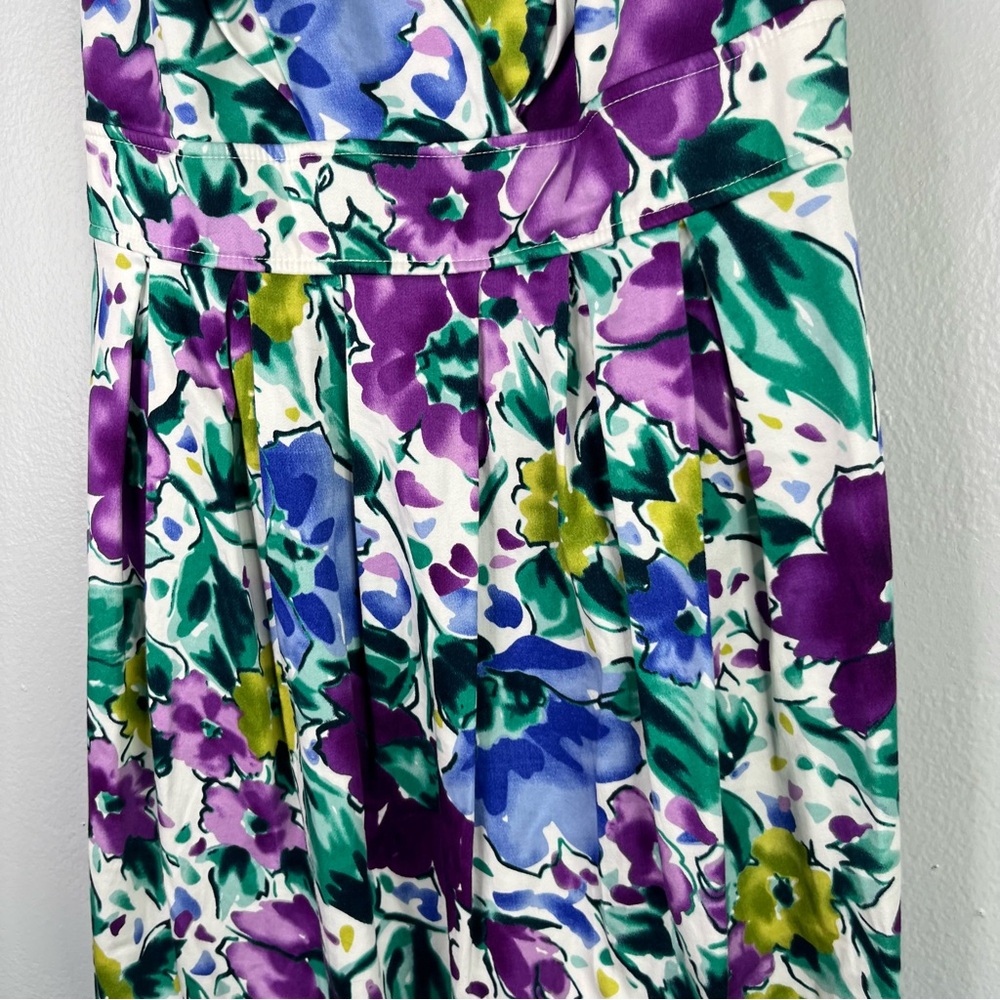 Maurices Dress Women’s 9/10 Purple Blue Floral Sleeveless V Neck Mini Summer - Picture 6 of 13